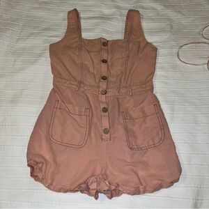 Linen + Cotton Pink Romper